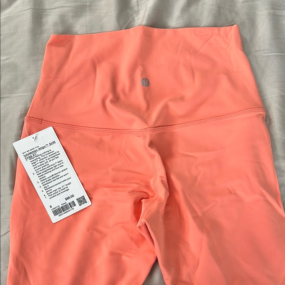 Lululemon Coral Super High-Waisted align crop Leggings